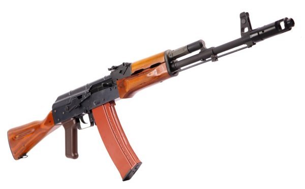 WE GBBR AK74 WOOD STOCK BLOWBACK AIRSOFT RIFLE BLACK & WOOD