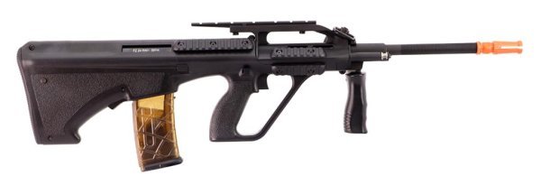 ARMY ARMAMENT AEG AUG ALLOYED GB LONG AIRSOFT RIFLE BLACK