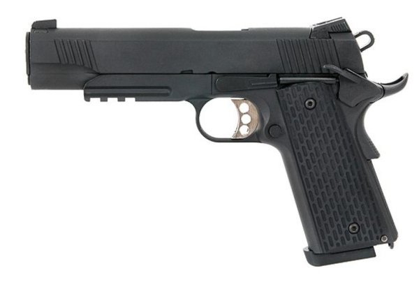 ARMY ARMAMENT GBB 1911 TACTICAL BLOWBACK AIRSOFT PISTOL BLACK