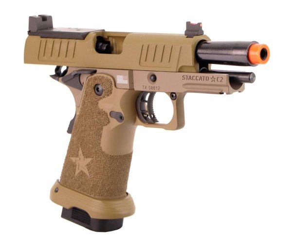 ARMY ARMAMENT GBB HI-CAPA STACCATO C2 BLOWBACK AIRSOFT PISTOL DESERT