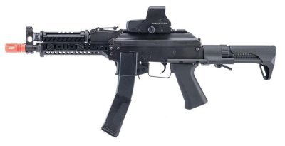 LCT AEG AK ZK-PDW SMG WITH SPORT HANDGUARD AIRSOFT RIFLE BLACK Arsenal Sports