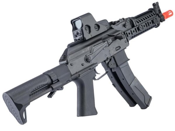 LCT AEG AK ZK-PDW SMG WITH SPORT HANDGUARD AIRSOFT RIFLE BLACK