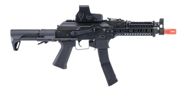 LCT AEG AK ZK-PDW SMG WITH SPORT HANDGUARD AIRSOFT RIFLE BLACK