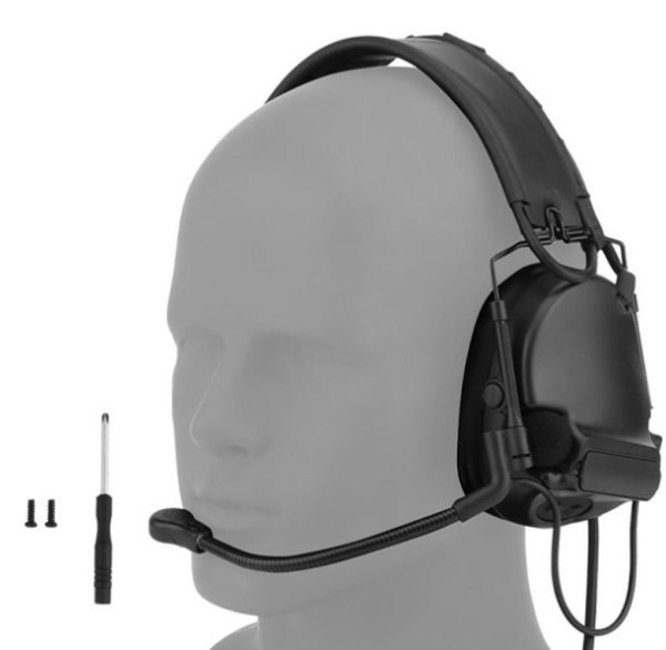 WOSPORT C5 TACTICAL HEADSET WITHOUT NOISE REDUCTION BLACK