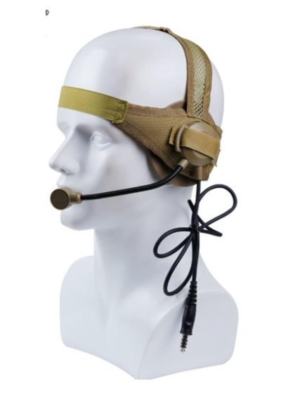 WOSPORT TACTICAL ROUND EDGE HEADSET TAN Arsenal Sports