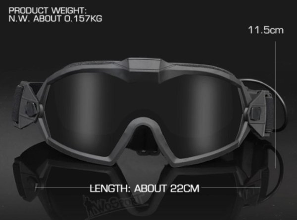 WOSPORT GOOGLE WST TACTICAL ANTI-FOG BLACK