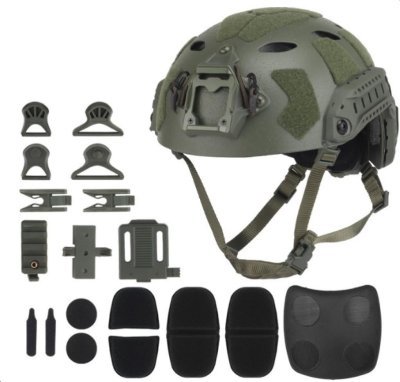 WOSPORT HELMET FAST SF SUPER HIGH CUT SANDBLASTED VERSION COLOR OD GREEN Arsenal Sports