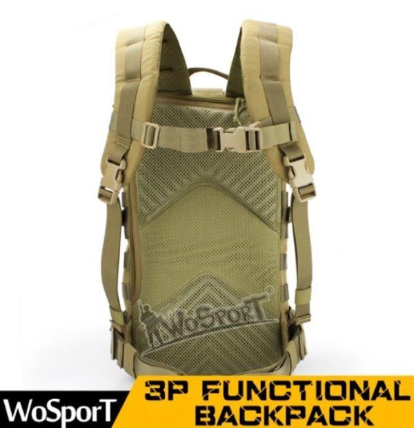 WOSPORT BAG 3P TACTICAL BACKPACK MOUNTAINEER TAN