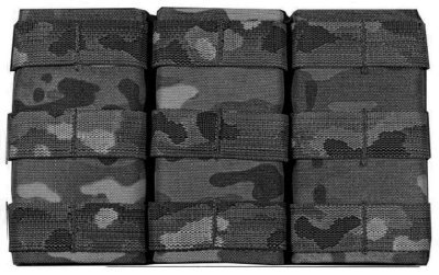 WOSPORT MAGAZINE POUCH FAST 5.56 TRIPLE LONG BLACK MULTICAM Arsenal Sports