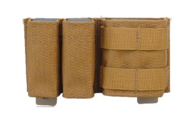 WOSPORT MAGAZINE POUCH 5.56 & 9MM DOUBLE SHORT COYOTE BROWN Arsenal Sports