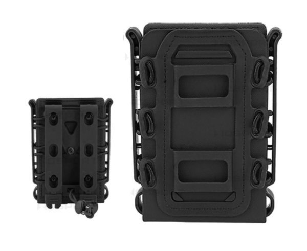 WOSPORT MAGAZINE POUCH 5.56 & 7.62 SCORPION STYLE SOFT SHELL BLACK