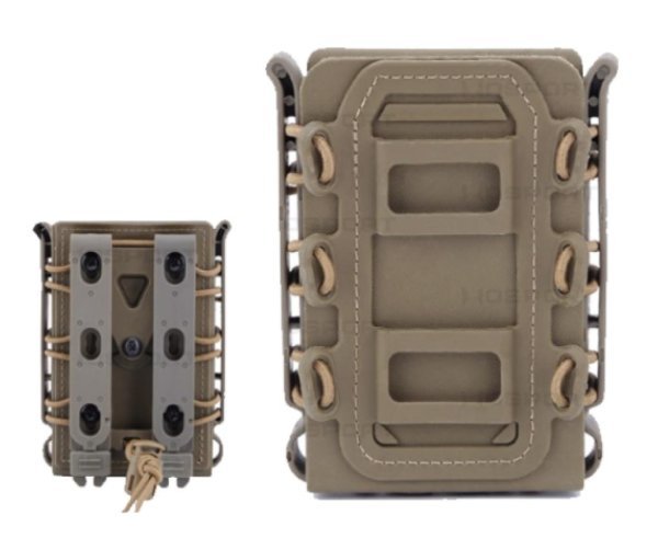 WOSPORT MAGAZINE POUCH 5.56 & 7.62 SCORPION STYLE SOFT SHELL TAN