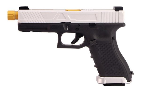 GLOCK UMAREX GBB G17 GEN4 BLOWBACK AIRSOFT PISTOL SILVER COMBO