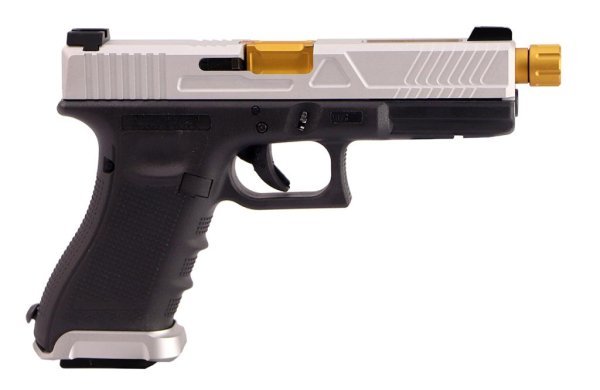 GLOCK UMAREX GBB G17 GEN4 BLOWBACK AIRSOFT PISTOL SILVER COMBO