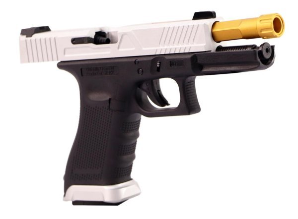 GLOCK UMAREX GBB G17 GEN4 BLOWBACK AIRSOFT PISTOL SILVER COMBO