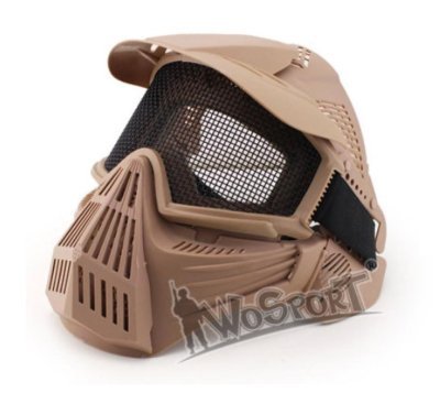 WOSPORT MASK FULL FACE TRANSFORMERS LEADER MESH TAN Arsenal Sports