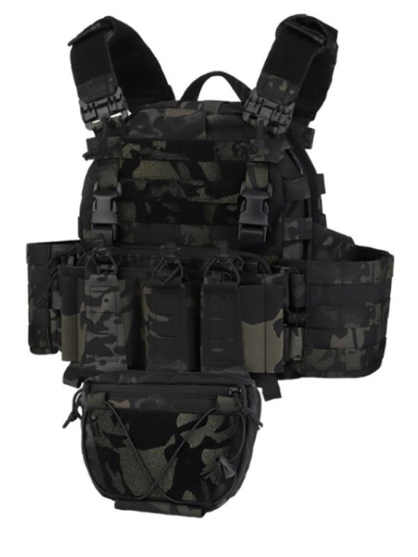 WOSPORT VEST COLETE ARC TACTICAL PLATE CARRIER BLACK MULTICAM