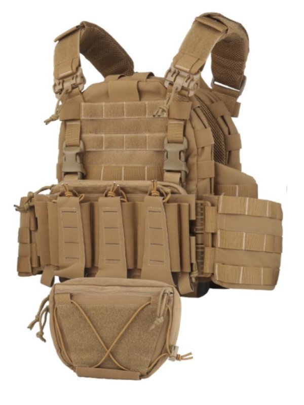 WOSPORT VEST COLETE ARC TACTICAL PLATE CARRIER COYOTE BROWN