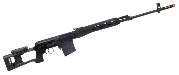 KINGARMS SPRING SNIPER SVD RIFLE ULTRA GRADE WITH HYDRA GEN. II LINE UP AIRSOFT RIFLE BLACK