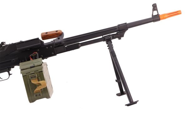 A&K AEG PKM PK SQUAD AUTOMATIC WEAPON AIRSOFT MACHINE GUN WOODEN