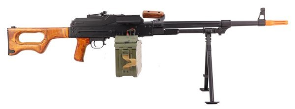 A&K AEG PKM PK SQUAD AUTOMATIC WEAPON AIRSOFT MACHINE GUN WOODEN