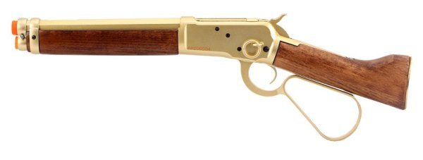 A&K GBBR M1873 WINCHESTER LEVER ACTION SHORT TYPE AIRSOFT RIFLE WOOD & GOLD