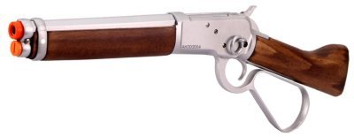 A&K GBBR M1873 WINCHESTER LEVER ACTION SHORT TYPE AIRSOFT RIFLE WOOD & SILVER Arsenal Sports