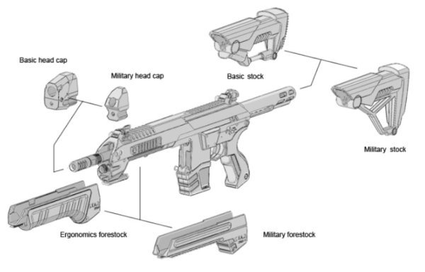 POSEIDON AEG CSI XR 5 SERIES WITH MEDUSA M4 AIRSOFT RIFLE BLUE