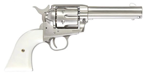 KINGARMS GBB SAA .45 PEACEMAKER SHORT AIRSOFT REVOLVER SILVER