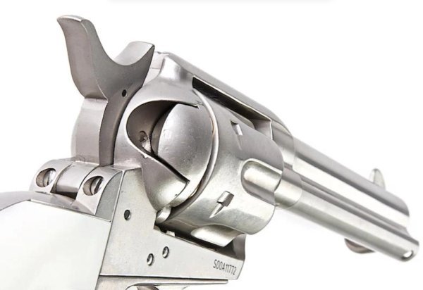 KINGARMS GBB SAA .45 PEACEMAKER SHORT AIRSOFT REVOLVER SILVER